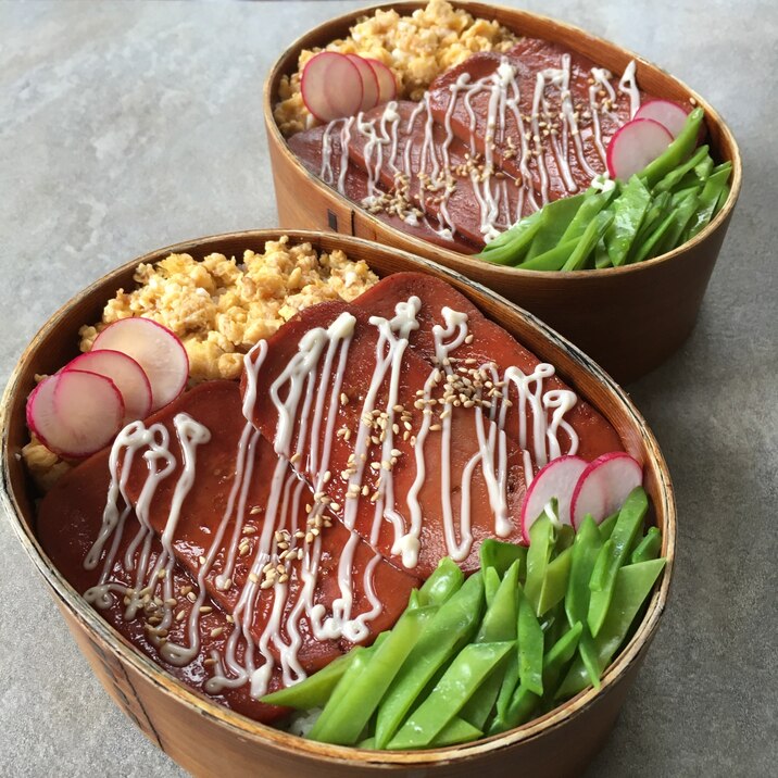 スパム三色丼弁当♪